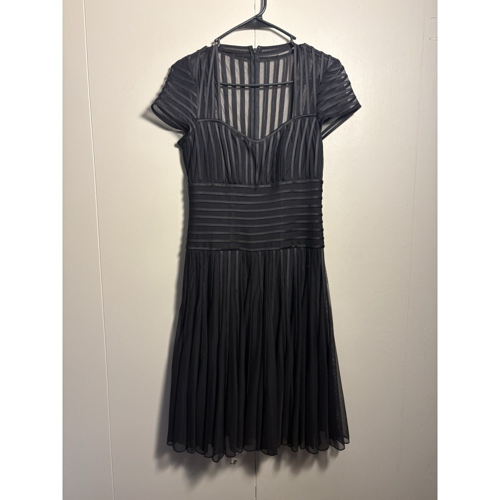 JS Collections Black Pleated Sheer Mesh Dress 4 Rockabilly Cocktail Party